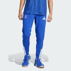 Rückansicht von adidas Frankreich Handball Trainingshose Trainingshose Herren Semi Lucid Blue