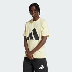 Rückansicht von adidas Essentials Big Logo T-Shirt T-Shirt Herren Powder Yellow / Black