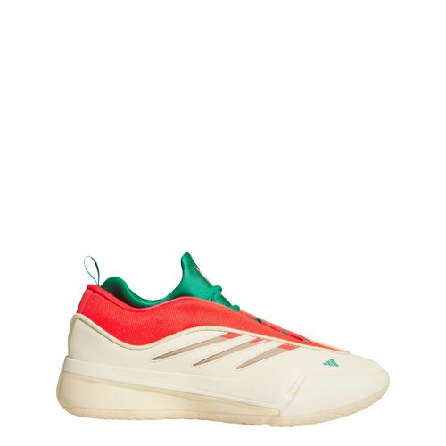 Rückansicht von adidas Dame 9 Basketballschuh Basketballschuhe Warm Vanilla / Lucid Red / Warm Sandstone