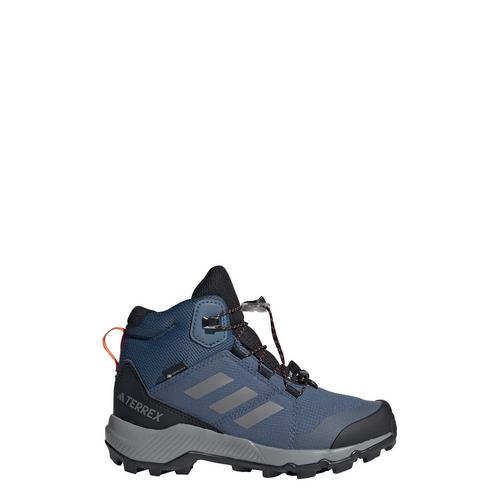 Rückansicht von adidas GTX Terrex Mid GORE-TEX Wanderschuh Winterschuhe Kinder Wonder Steel / Grey Three / Semi Impact Orange