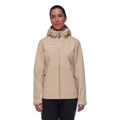 Rückansicht von Mammut Linard Guide Hooded Hardshelljacke Damen savannah