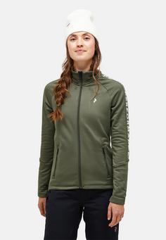 Rückansicht von Peak Performance W Rider Zip Jacket Fleecejacke Damen OLIVE