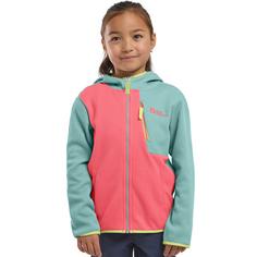 Rückansicht von Jack Wolfskin ACTAMIC GRID MIDLAYER K Fleecejacke Kinder sunset coral