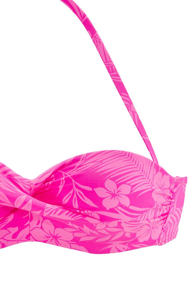 VENICE BEACH VENICE BEACH B&uuml;gel-Bandeau-Bikini-Top Bikini Oberteil Damen - pink bedruckt - 2 | SportScheck