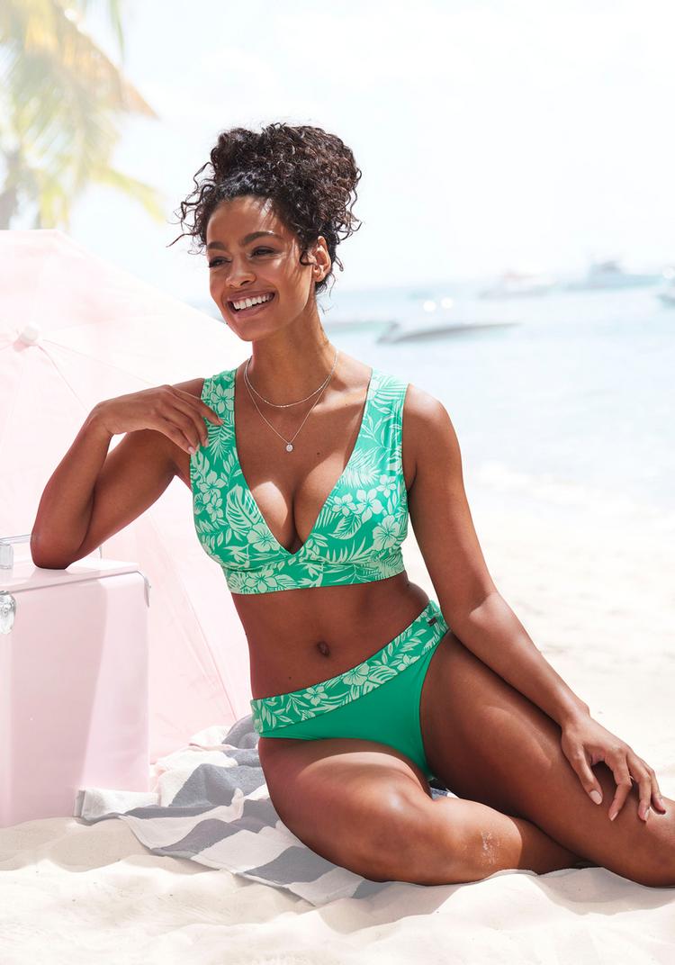 VENICE BEACH VENICE BEACH Bustier-Bikini-Top Bikini Oberteil Damen - gr&uuml;n bedruckt - 0 | SportScheck