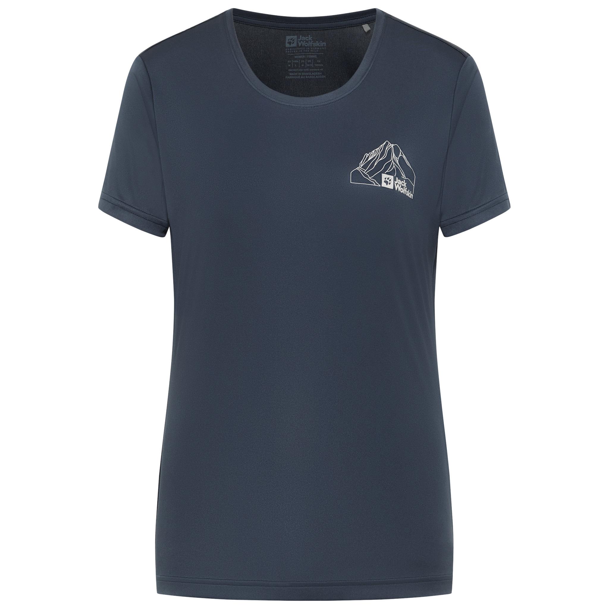 Jack Wolfskin PEAK GRAPHIC T W Funktionsshirt Damen - MTN midnight sky