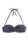 VENICE BEACH B&uuml;gel-Bandeau-Bikini-Top Bikini Oberteil Damen - schwarz bedruckt