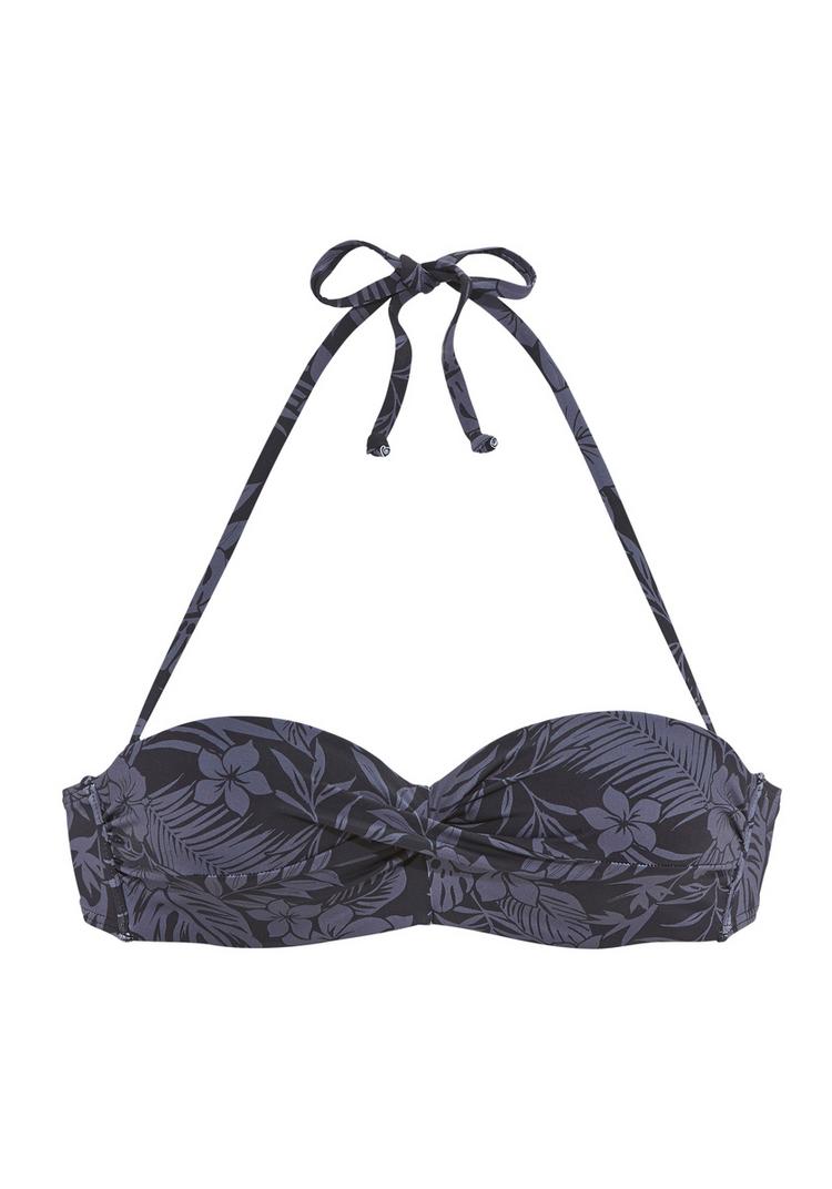 VENICE BEACH VENICE BEACH B&uuml;gel-Bandeau-Bikini-Top Bikini Oberteil Damen - schwarz bedruckt - 0 | SportScheck