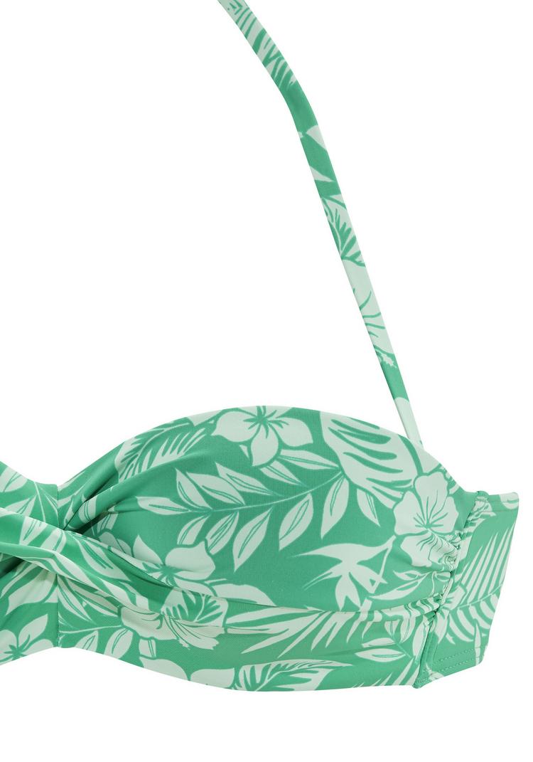 VENICE BEACH VENICE BEACH B&uuml;gel-Bandeau-Bikini-Top Bikini Oberteil Damen - gr&uuml;n bedruckt - 1 | SportScheck