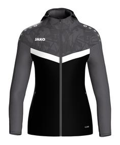 JAKO Icon Kapuzenjacke Damen Trainingsjacke Damen schwarzgrau