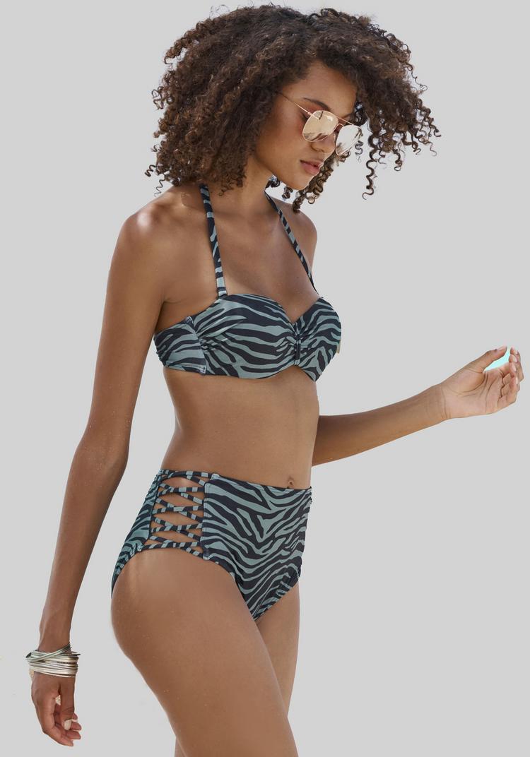 VENICE BEACH VENICE BEACH Highwaist-Bikini-Hose Bikini Hose Damen - schwarz-oliv - 0 | SportScheck