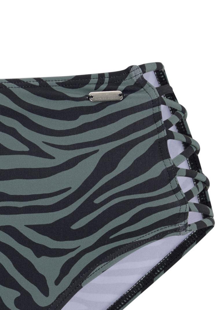 VENICE BEACH VENICE BEACH Highwaist-Bikini-Hose Bikini Hose Damen - schwarz-oliv - 0 | SportScheck