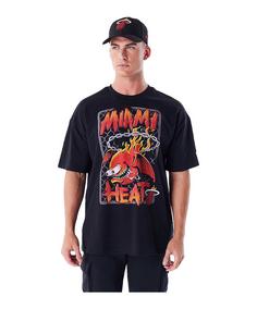 New Era Nba Miami Heat Graphic Oz T-Shirt T-Shirt Herren schwarz