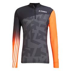 adidas TERREX Agravic XC Race Oberteil Langarmshirt Herren Black / Semi Impact Orange