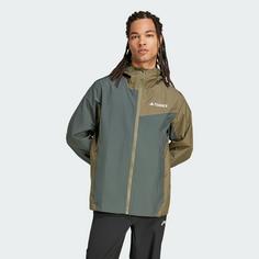 Rückansicht von adidas Terrex Multi 2.5L RAIN.RDY Regenjacke Outdoorjacke Herren Legend Ivy / Olive Strata