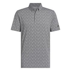 adidas Go-To Printed Stripe Poloshirt Funktionsshirt Herren Grey Three Mel / Black