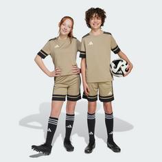 Rückansicht von adidas Squadra 25 Kids Shorts Fußballshorts Kinder Blanch Cargo / Black / Warm Vanilla