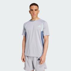 Rückansicht von adidas Tech Apparel Colorblock T-Shirt Funktionsshirt Herren Halo Silver