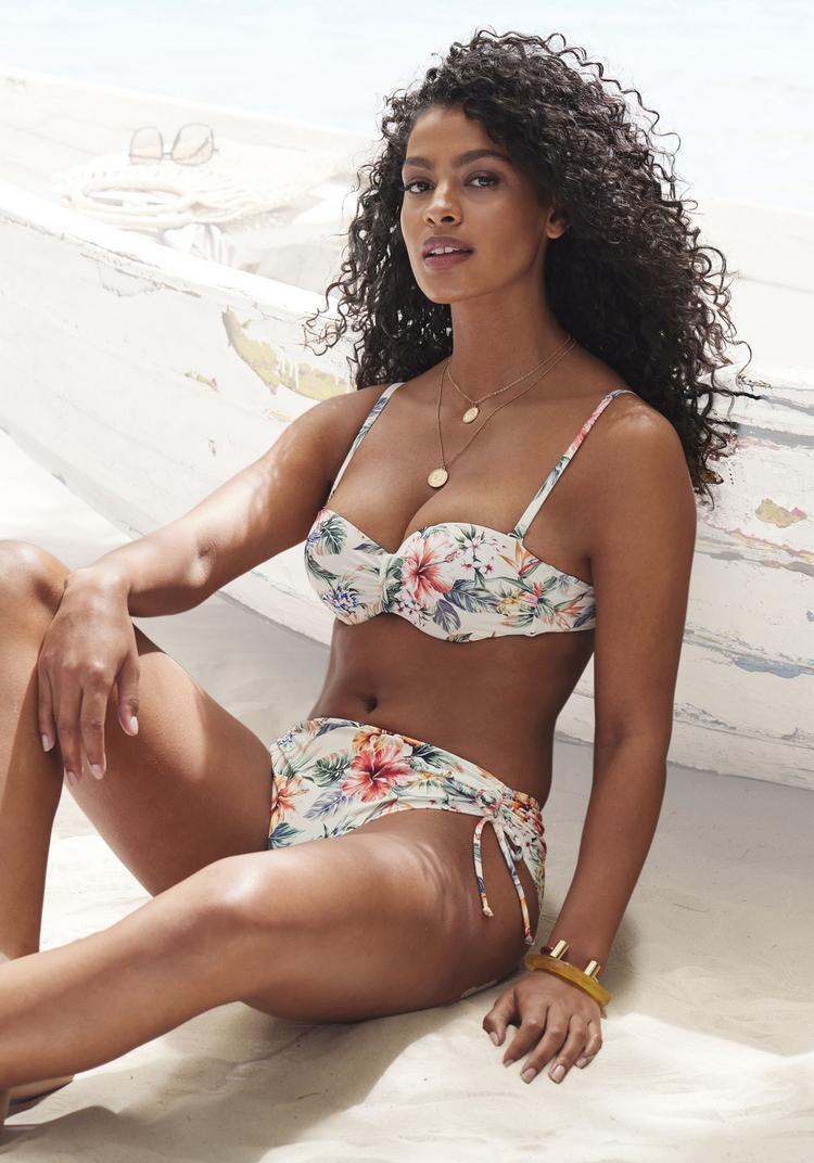 Lascana Lascana B&uuml;gel-Bandeau-Bikini-Top Bikini Oberteil Damen - creme bedruckt - 2 | SportScheck