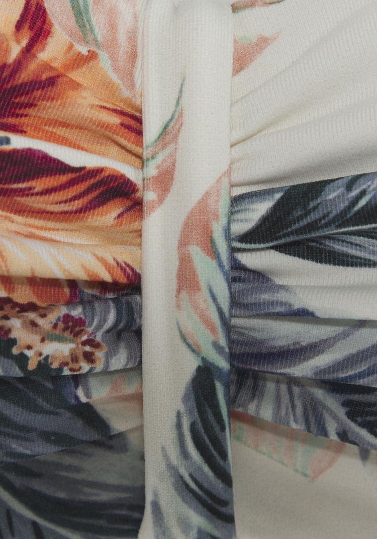 Lascana Lascana B&uuml;gel-Bandeau-Bikini-Top Bikini Oberteil Damen - creme bedruckt - 0 | SportScheck