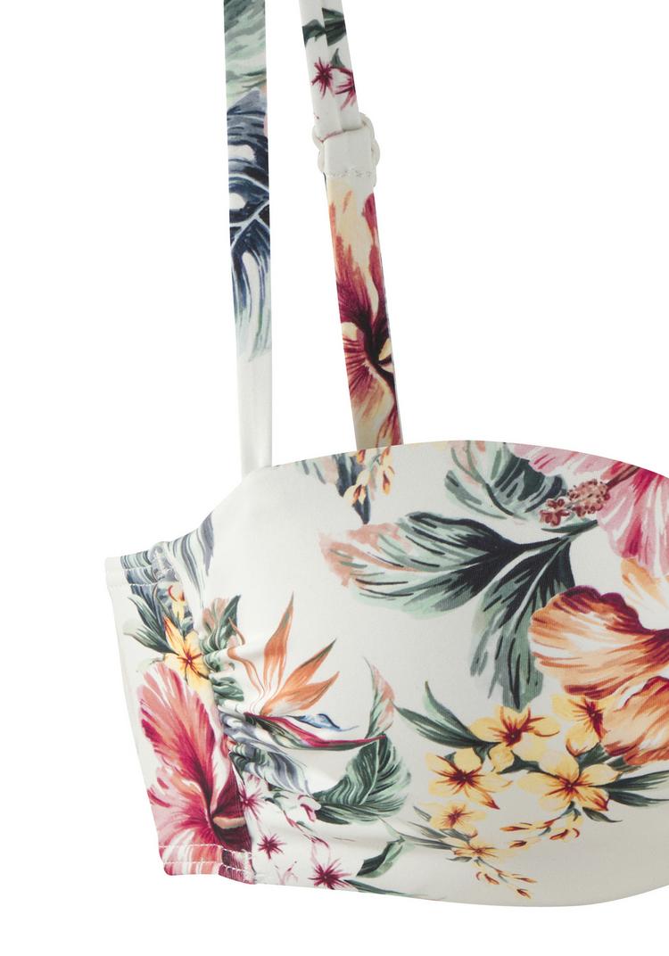 Lascana Lascana B&uuml;gel-Bandeau-Bikini-Top Bikini Oberteil Damen - creme bedruckt - 1 | SportScheck