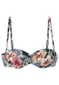 Lascana B&uuml;gel-Bandeau-Bikini-Top Bikini Oberteil Damen - schwarz bedruckt