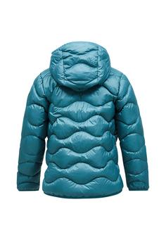 Rückansicht von Peak Performance Jr Helium Down Hood Jacket Daunenjacke PETROL