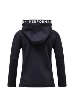 Rückansicht von Peak Performance Jr Rider Zip Hood Fleecejacke BLACK