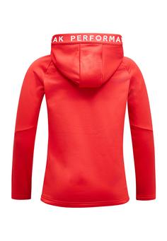 Rückansicht von Peak Performance Jr Rider Zip Hood Fleecejacke knallrot