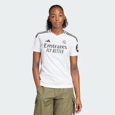 Rückansicht von adidas Real Madrid 24/25 Heimtrikot Fußballtrikot Damen White / White