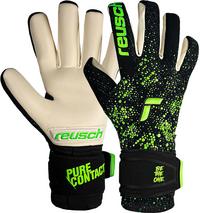 Reusch Pure Contact Gold Torwarthandschuhe - black/green gecko