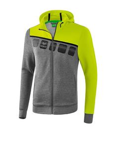 Erima 5-C Trainingsjacke mit Kapuze Trainingsjacke Herren GrauGruenSchwarz