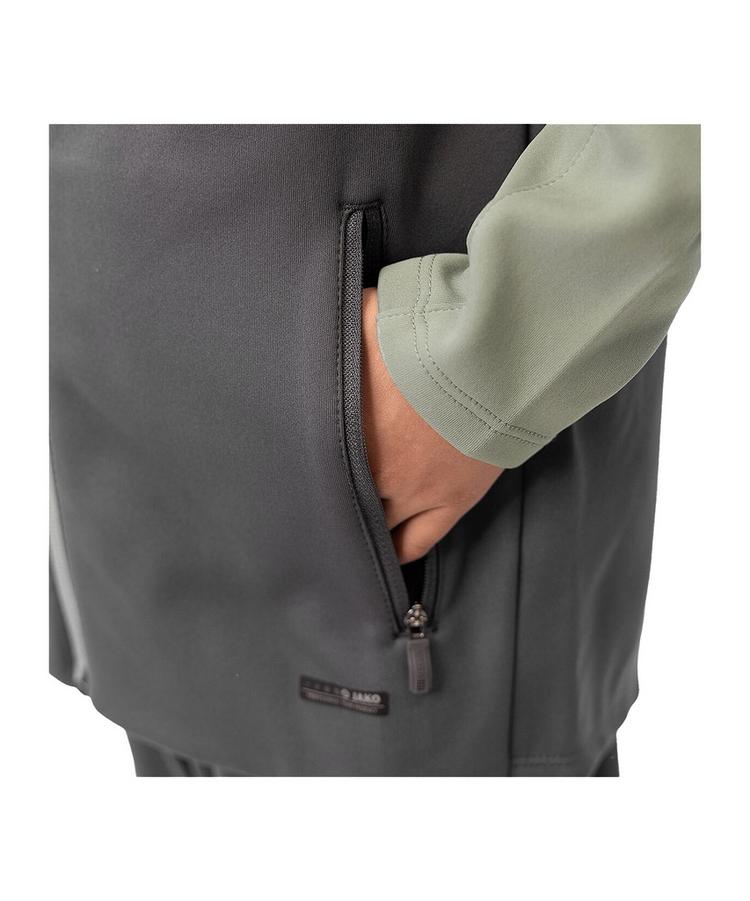 JAKO JAKO Iconic Kapuzenjacke Kids Trainingsjacke Kinder - graugruen - 2 | SportScheck