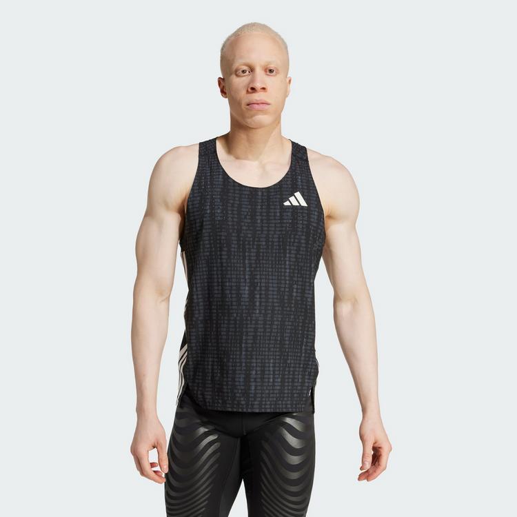 adidas adidas Adizero Running Singlet Funktionstank Herren - Carbon / Black - 0 | SportScheck