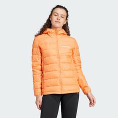 Rückansicht von adidas Terrex Multi Light Hooded Daunenjacke Outdoorjacke Damen Amber Tint