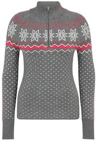 Krimson Klover Snowhut Zip Neck Layerlangarmshirt Damen - m. grey