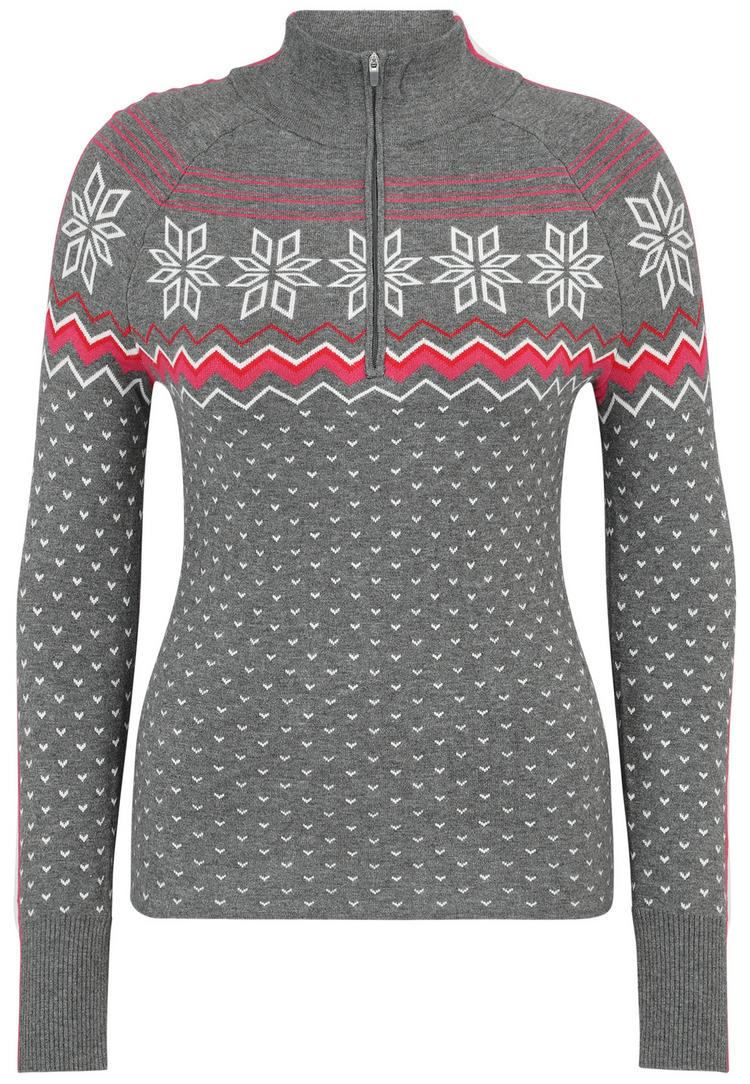 Krimson Klover Krimson Klover Snowhut Zip Neck Layerlangarmshirt Damen - m. grey - 0 | SportScheck