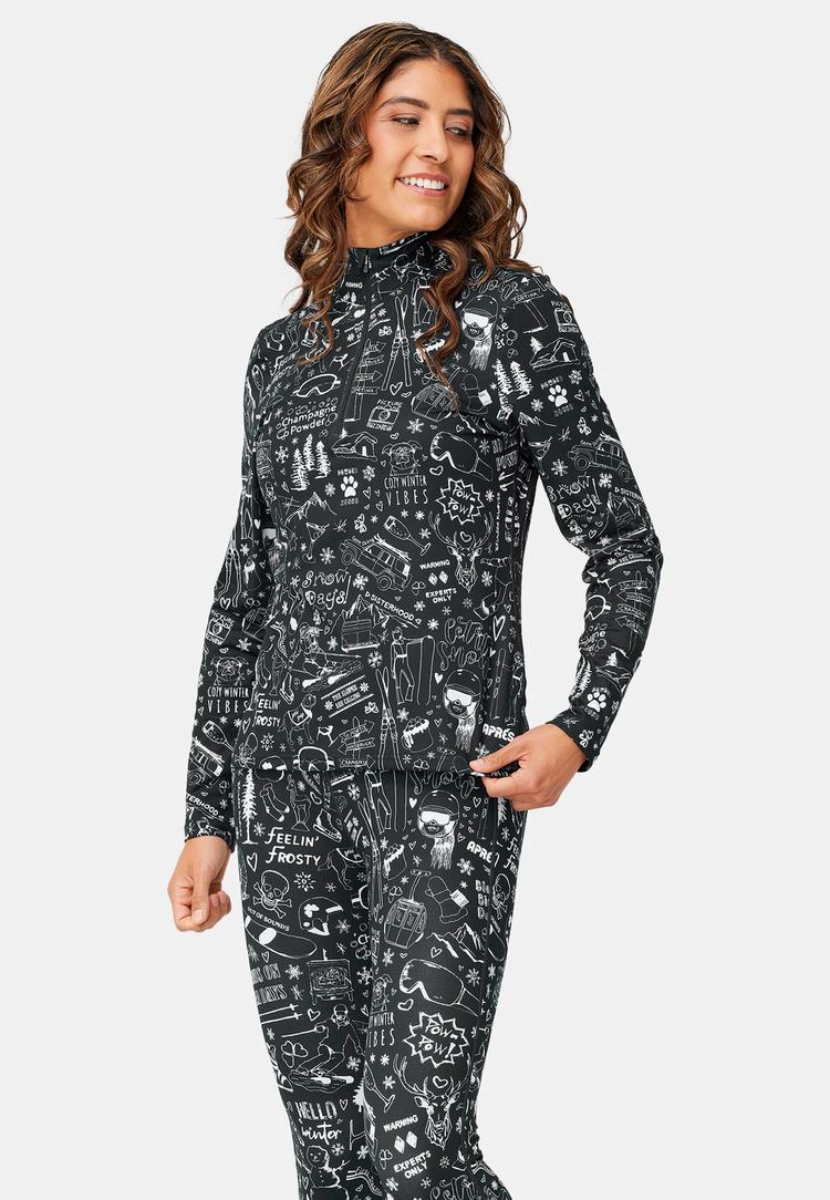 Krimson Klover Krimson Klover Graffiti Top Layerlangarmshirt Damen - black - 0 | SportScheck