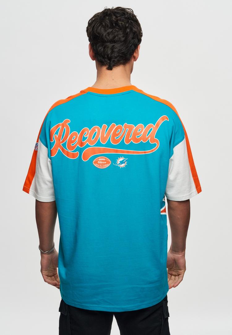 Re:Covered Re:Covered NFL Dolphins Miami Cut and Sew Oversized Printshirt Herren - Aqua - 3 | SportScheck