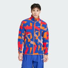 Rückansicht von adidas Terrex Multi Printed Fleecejacke Fleecejacke Herren Warm Clay / Semi Lucid Blue