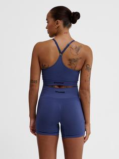 Rückansicht von hummel hmlMT DEFINE SEAMLESS PADDED BRA Funktionstop Damen BLUE INDIGO