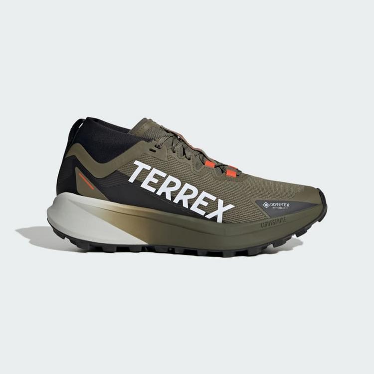 adidas adidas Terrex Agravic GTX Trailrunning-Schuh Laufschuhe - Olive Strata / Cloud White / Semi Impact Orange - 8 | SportScheck
