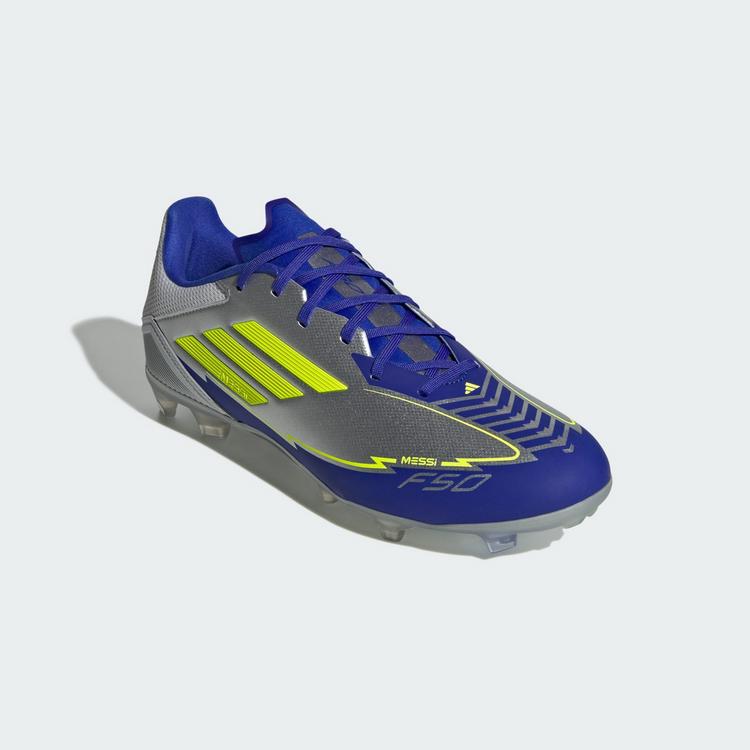 adidas adidas F50 League Messi FG/MG Fu&szlig;ballschuh Fu&szlig;ballschuhe - Silver Metallic / Solar Yellow / Lucid Blue - 2 | SportScheck