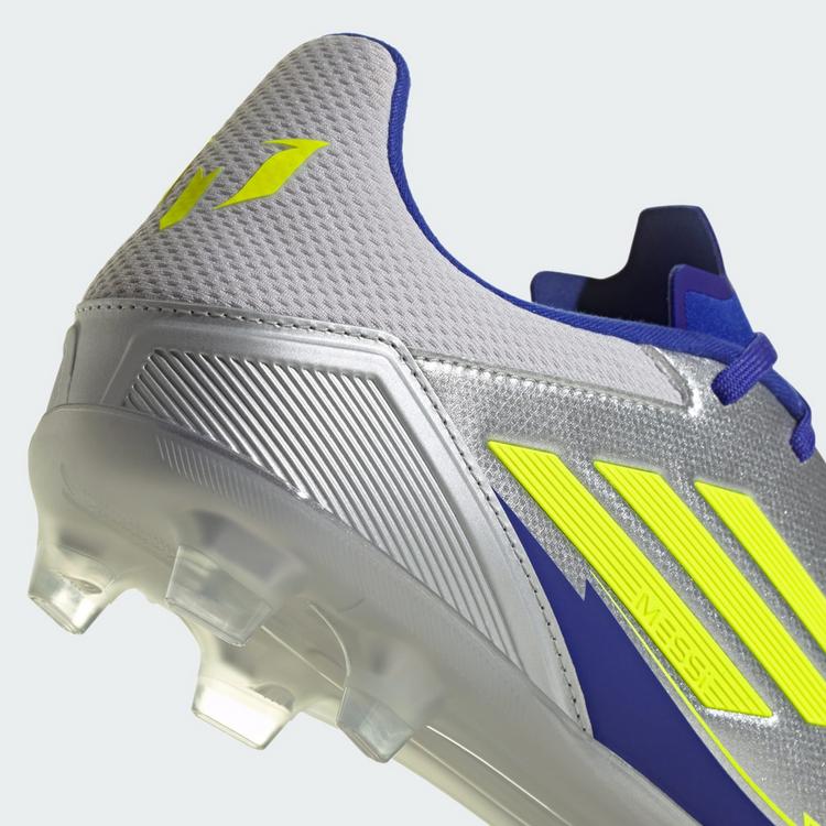 adidas adidas F50 League Messi FG/MG Fu&szlig;ballschuh Fu&szlig;ballschuhe - Silver Metallic / Solar Yellow / Lucid Blue - 6 | SportScheck