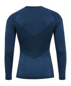Rückansicht von hummel First Seamless Longsleeve Funktionsshirt Herren blau