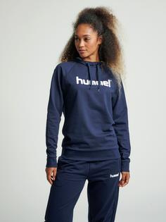 Rückansicht von hummel HMLGO COTTON LOGO HOODIE WOMAN Hoodie Damen MARINE