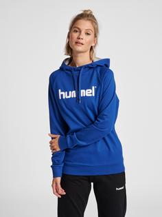 Rückansicht von hummel HMLGO COTTON LOGO HOODIE WOMAN Hoodie Damen TRUE BLUE