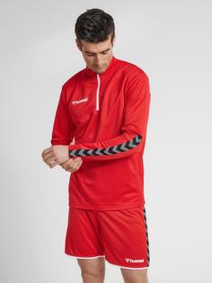 Rückansicht von hummel hmlAUTHENTIC HALF ZIP SWEATSHIRT Funktionssweatshirt Herren TRUE RED