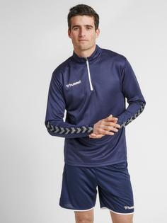Rückansicht von hummel hmlAUTHENTIC HALF ZIP SWEATSHIRT Funktionssweatshirt Herren MARINE