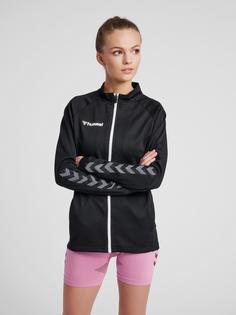 Rückansicht von hummel hmlAUTHENTIC HALF ZIP SWEATSHIRT WOMAN Funktionssweatshirt Damen BLACK/WHITE